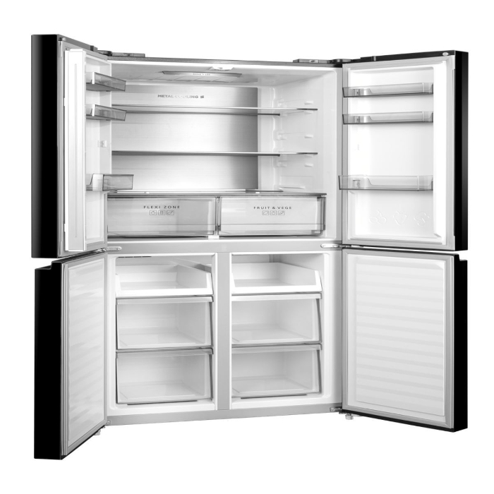 Panasonic 4 Door French Door Refrigerator, 446 Liters 15.8 CFT, Black - NR-DC60MSSKW