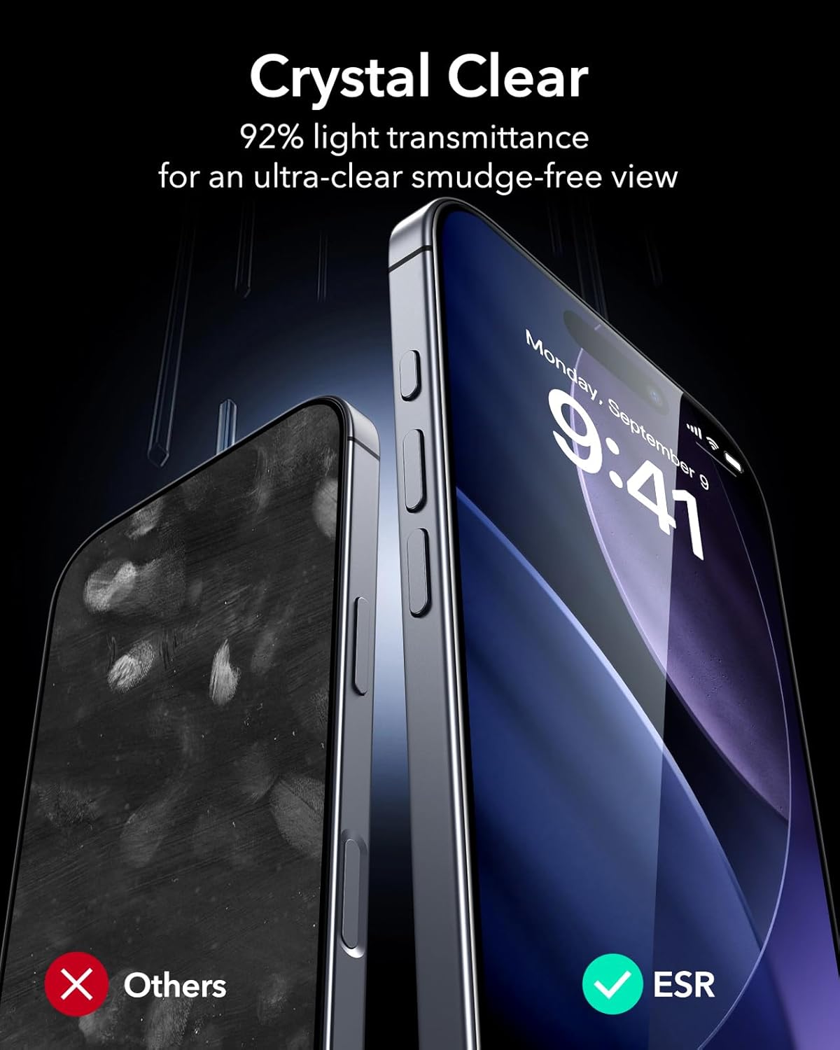 ESR iPhone 17 Pro Max Tempered Glass Screen Protector - Clear