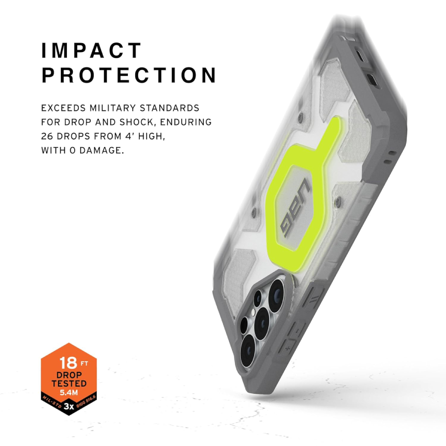 UAG Samsung Galaxy S26 Ultra Pathfinder Clear with Magnet with Lanyard Case - Active Neon