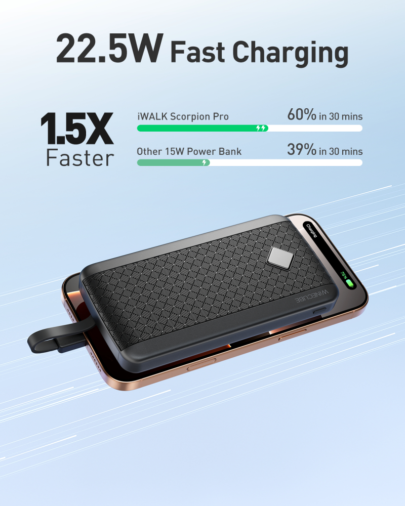 iWalk Scorpion Pro 10000mAh Fast Charge Powerbank UBS004-001A, UBS004-002A - Black