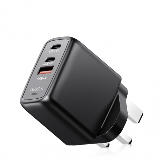 iWalk Leopard GAN 67W- 2C1A, iCPU Temperature Control Charger, 67W Charging Speed - Black
