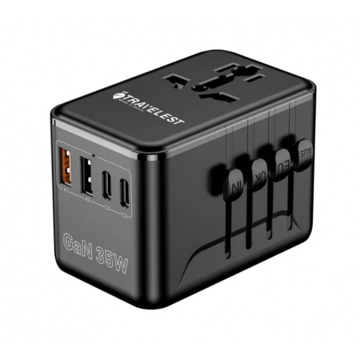 iWalk Leopard 35W- Travel, 35W Charger, GaN Charges Both iPhone/Android, Five Port Compatible - Black