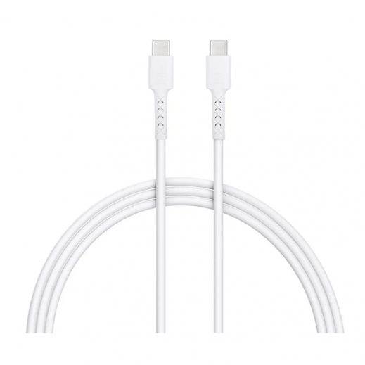 iWalk Twister Type-C to Type-C 60W Charging Cable, Length - 2M - White