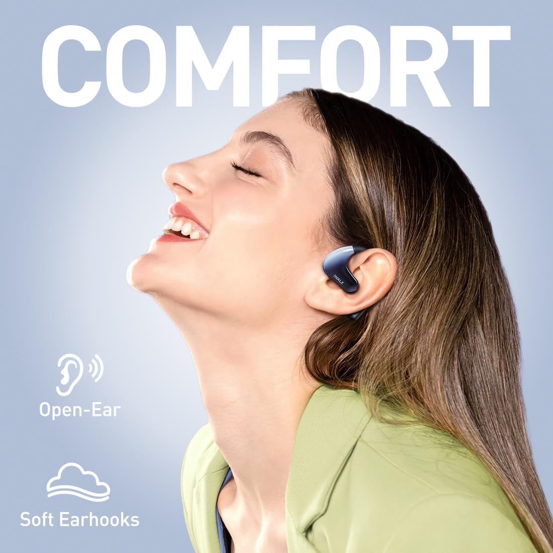 iWalk Amour Duo Candy Open Ear Headphones, Bluetooth 5.3 - Black