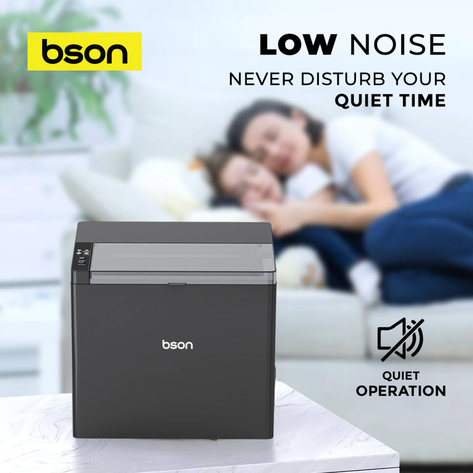 Bson Freezy Ice Maker - Ountertop Ice Machine with Multiple Bullet Ice Sizes - Black