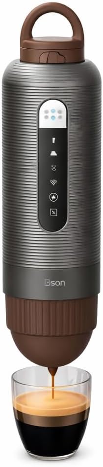 Bson Dupresso Portable Coffee Maker 2 in 1, 120W, 20 Bar, 9600 Mah Battery - Grey