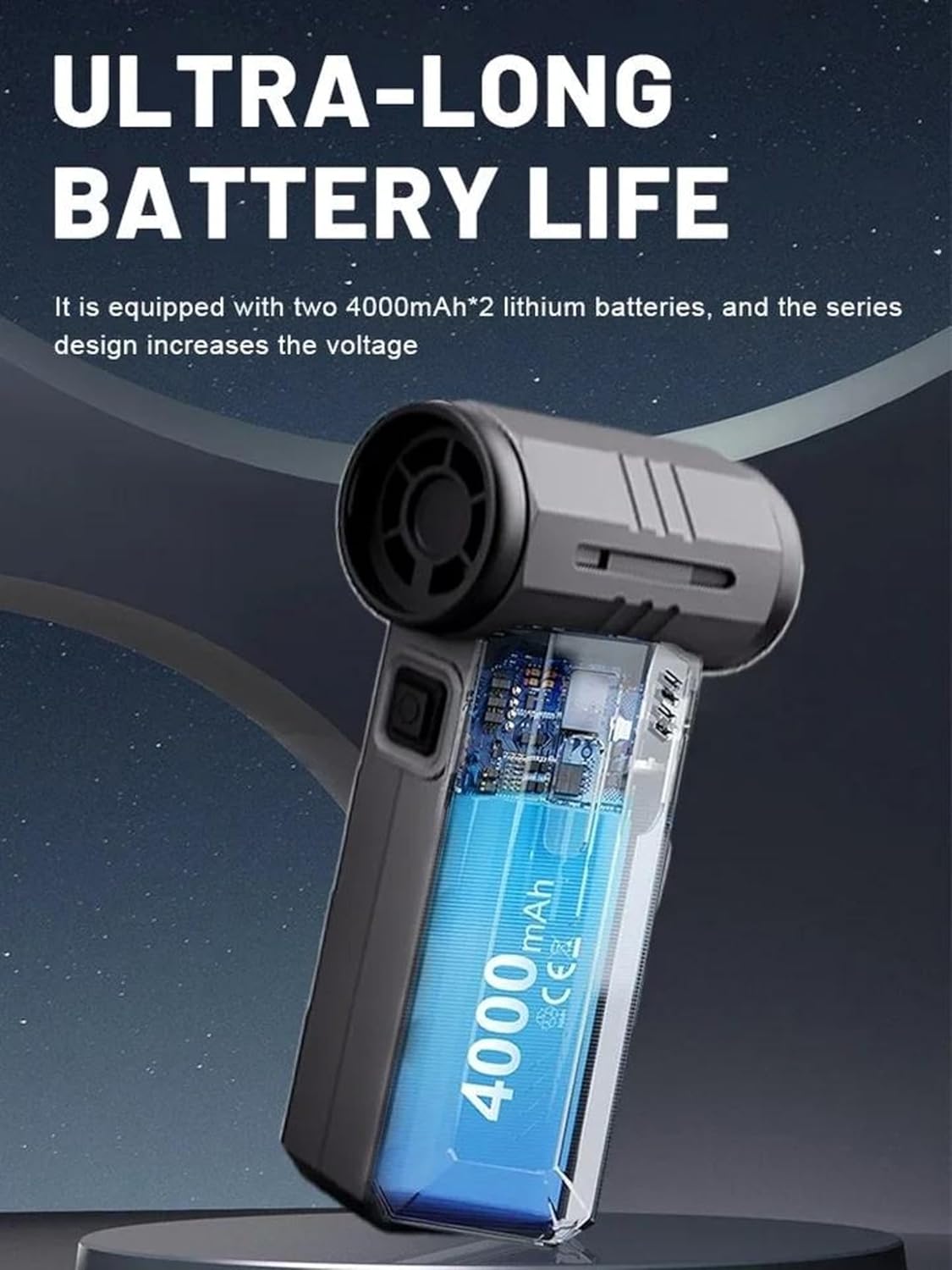 Bson Hurricane Pro Jet Fan -3 in 1, 130000 Rpm, 4000 Mah Battery - Black