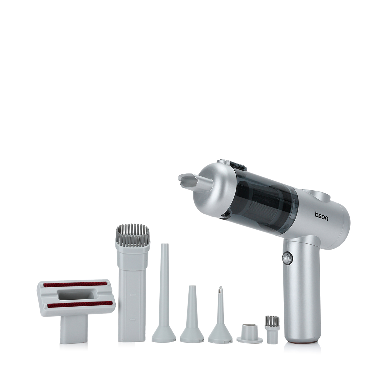Bson 180&deg; Twister Portable Vacuum - 180&deg; Rotation, 3 Suction Modes, 0.2L Dust Container - Silver