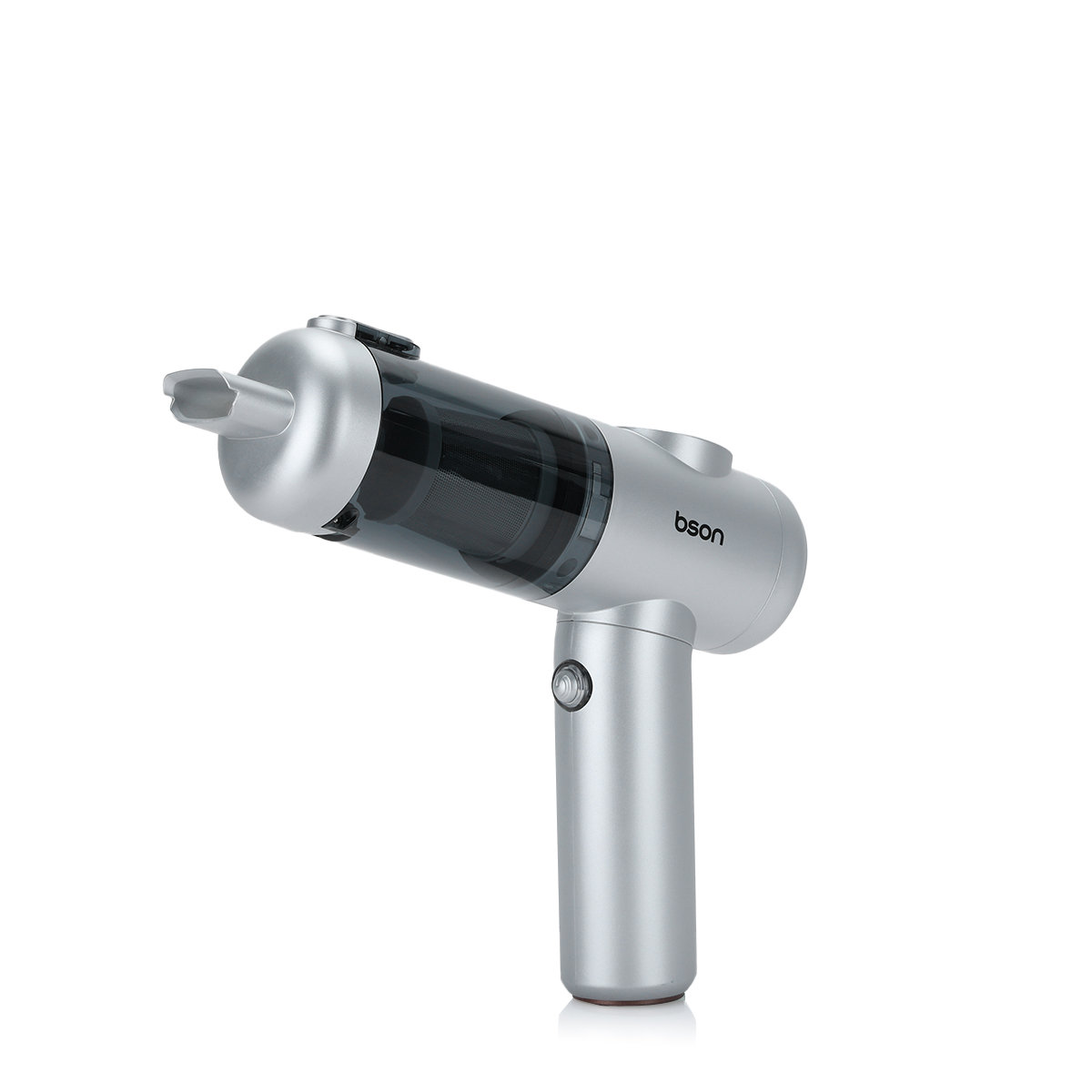 Bson 180&deg; Twister Portable Vacuum - 180&deg; Rotation, 3 Suction Modes, 0.2L Dust Container - Silver