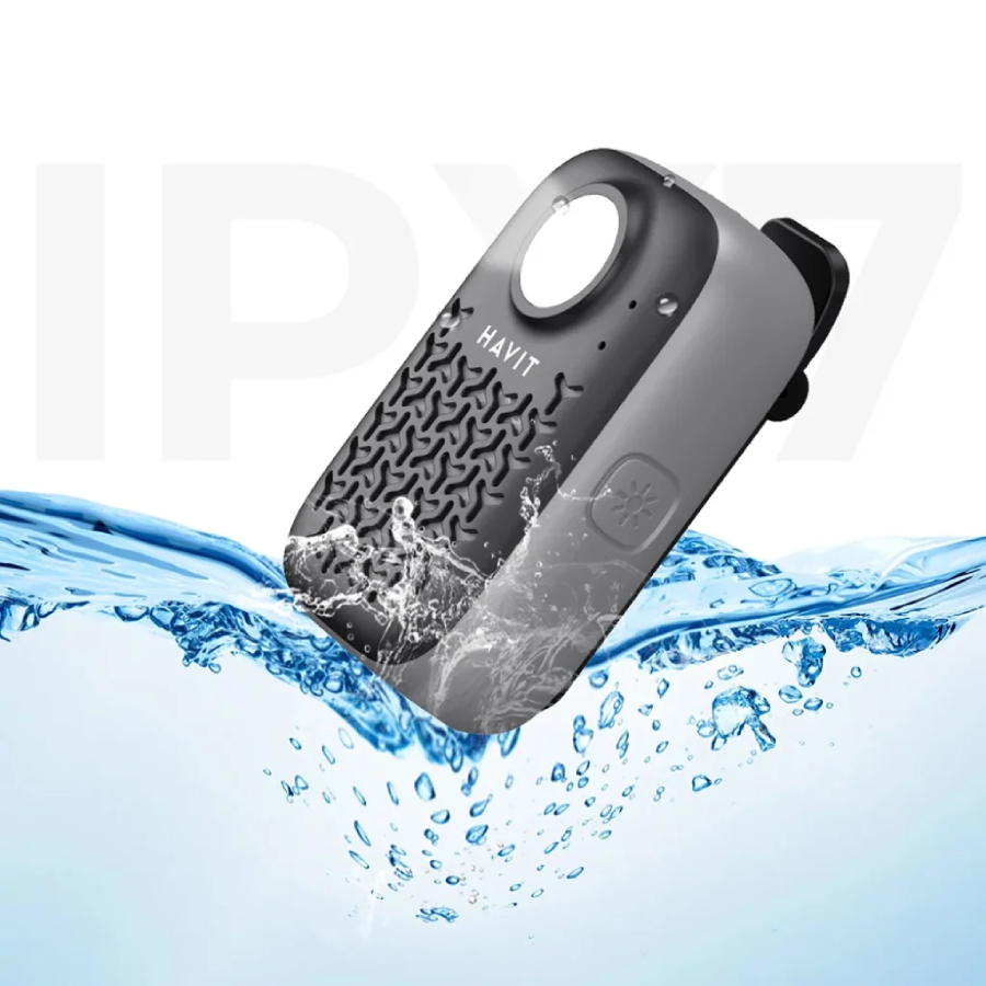 HAVIT SK868BT Portable Bluetooth Speaker with Magnetic Clip - Black