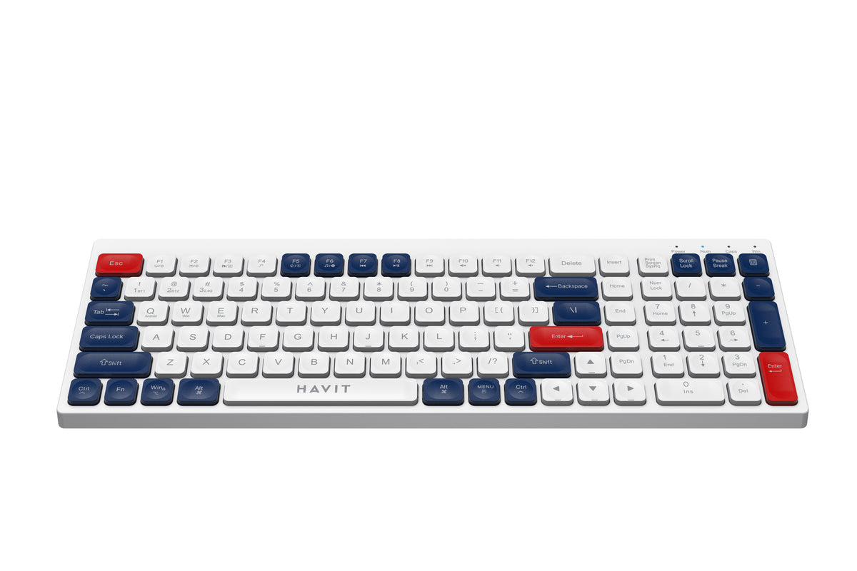 Havit Dual Mode PC Combo – Wireless Keyboard & Mouse Combo - White