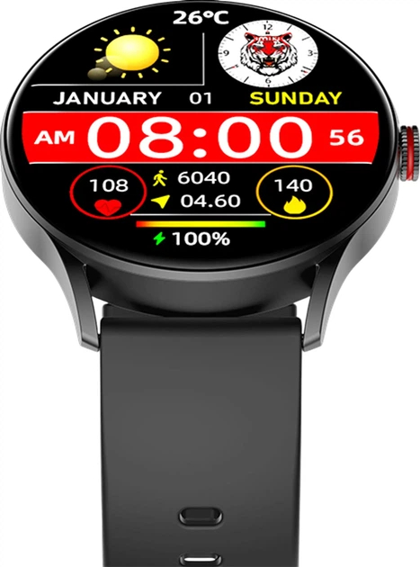 IMIKI Smart Watch TG1 Android iOS, Amoled touch - Black