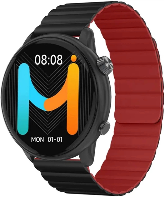IMIKI Amoled Screen 1.43" Smart Watch TG2 - Black & Red