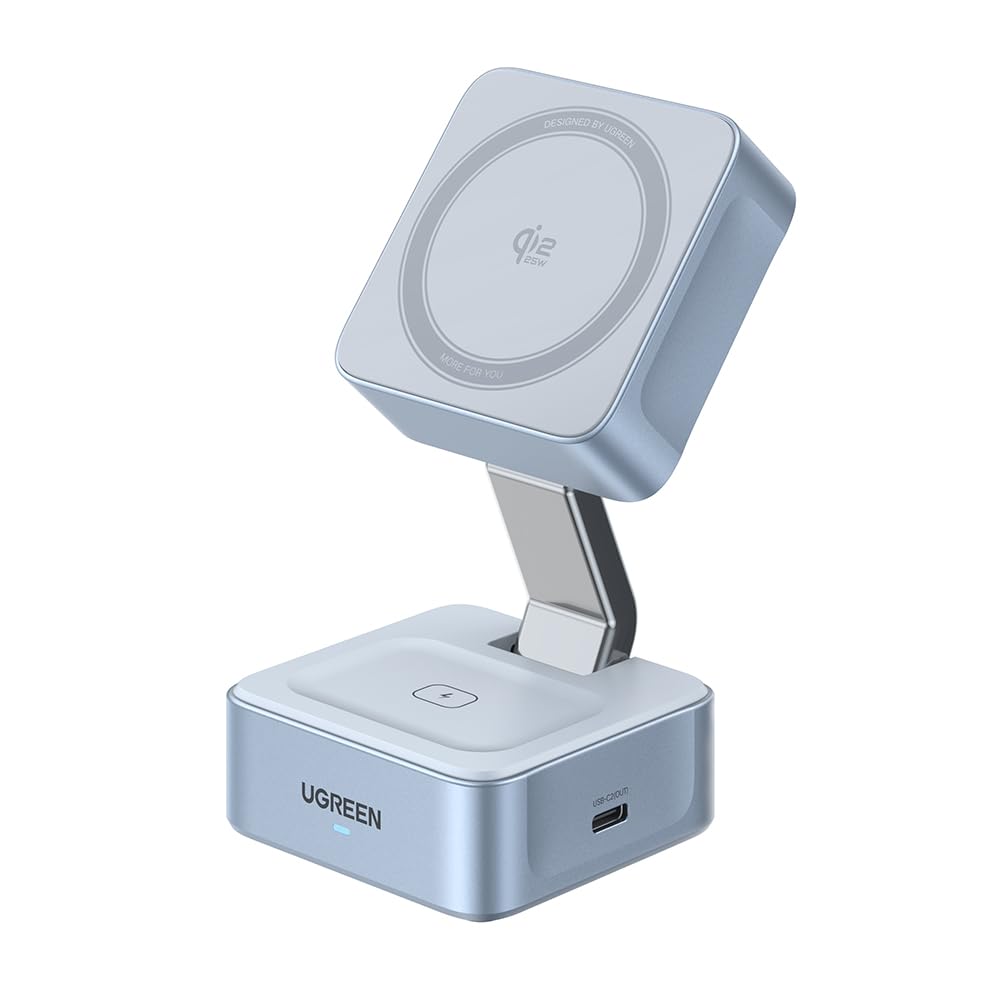 UGREEN 2-in-1 Magnetic Wireless Charger, Sea Blue - W752-55960B