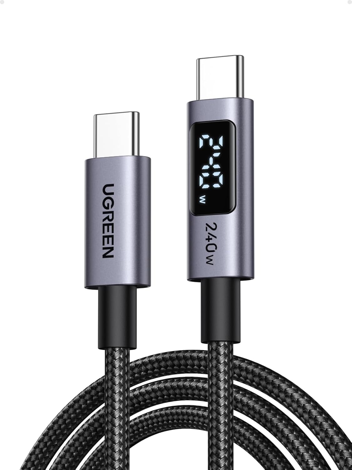 UGREEN USB-C to USB-C PD Fast Charging Cable 240W Max, Gray - 1m