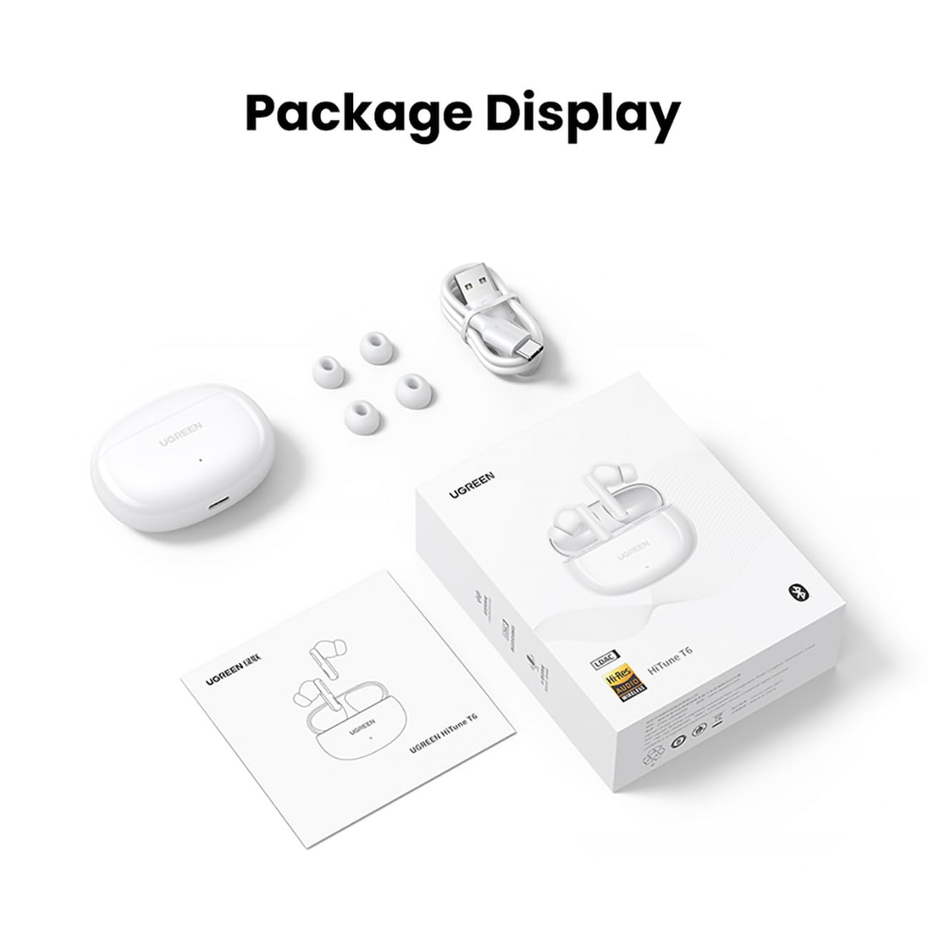 Ugreen HiTune T6 WS200-15158 True Wireless Earbuds - White