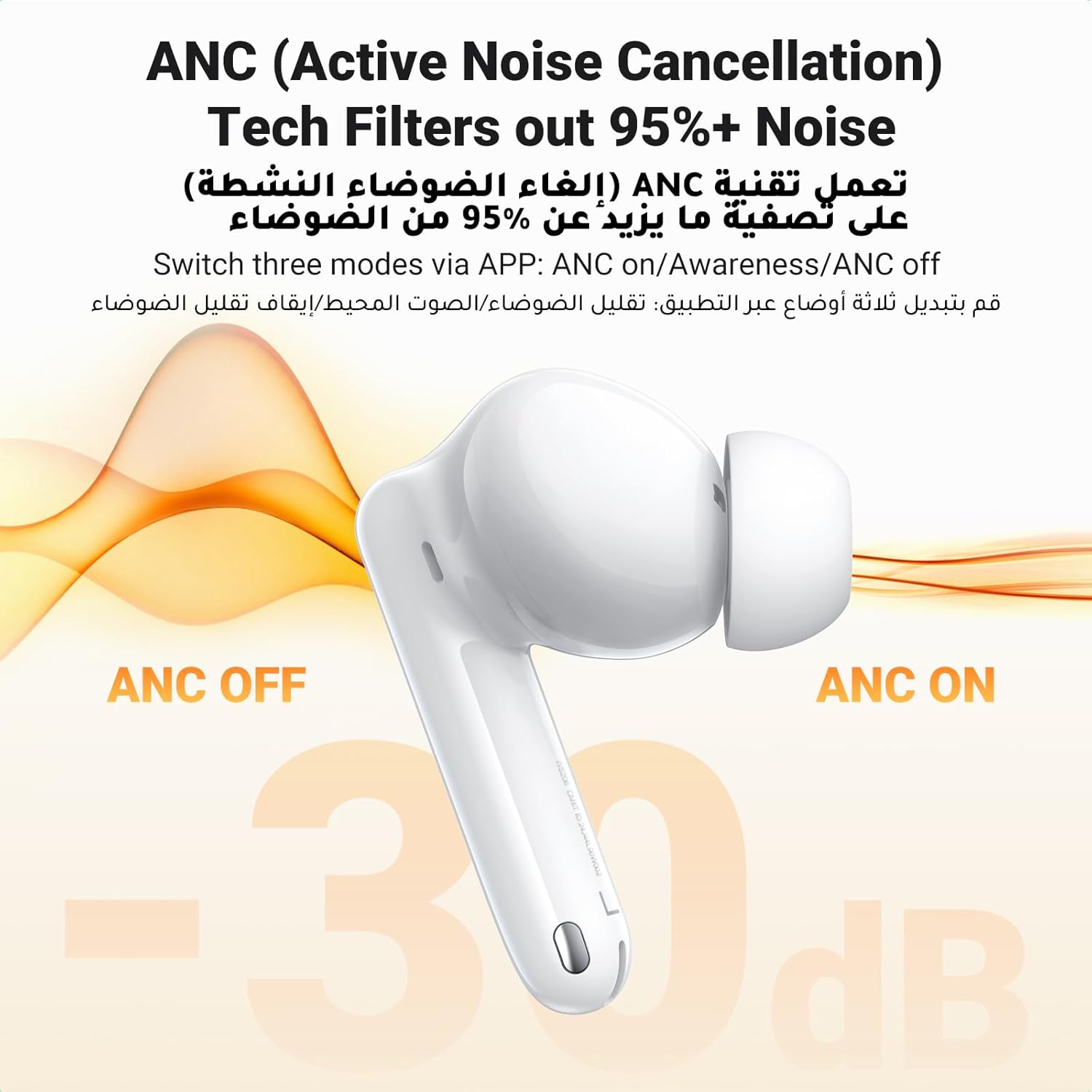 UGREEN HiTune T3 Pro Active Noise 35725 Earbuds - White