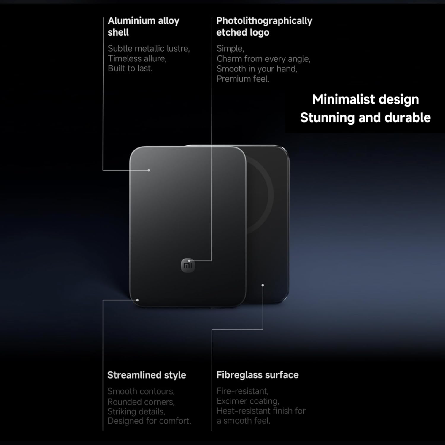 Xiaomi UltraThin Magnetic Power Bank 5000, 15W - Graphite Black