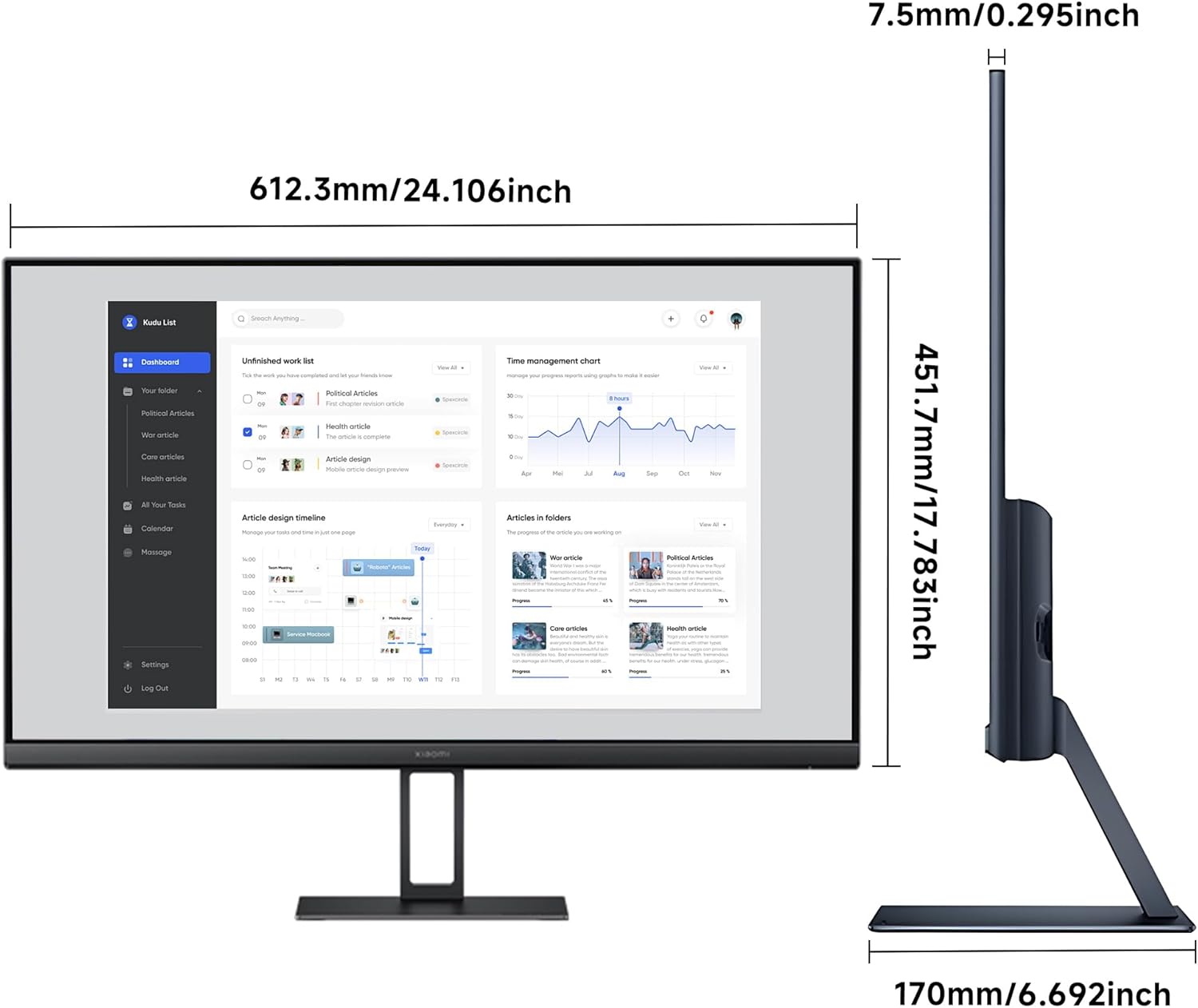 Xiaomi Monitor A24i Display 23.8" Full HD 1920x1080 IPS Panel 100Hz Ultra Thin - Black