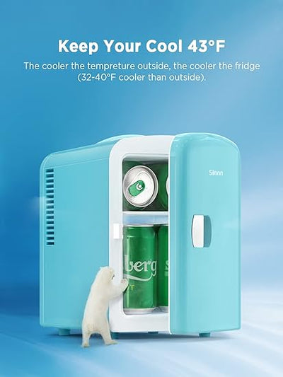 Silonn Mini Fridge, 4-Litre - Teal Green