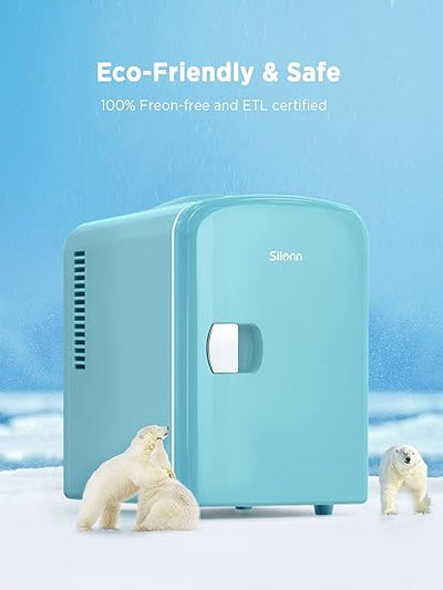 Silonn Mini Fridge, 4-Litre - Teal Green
