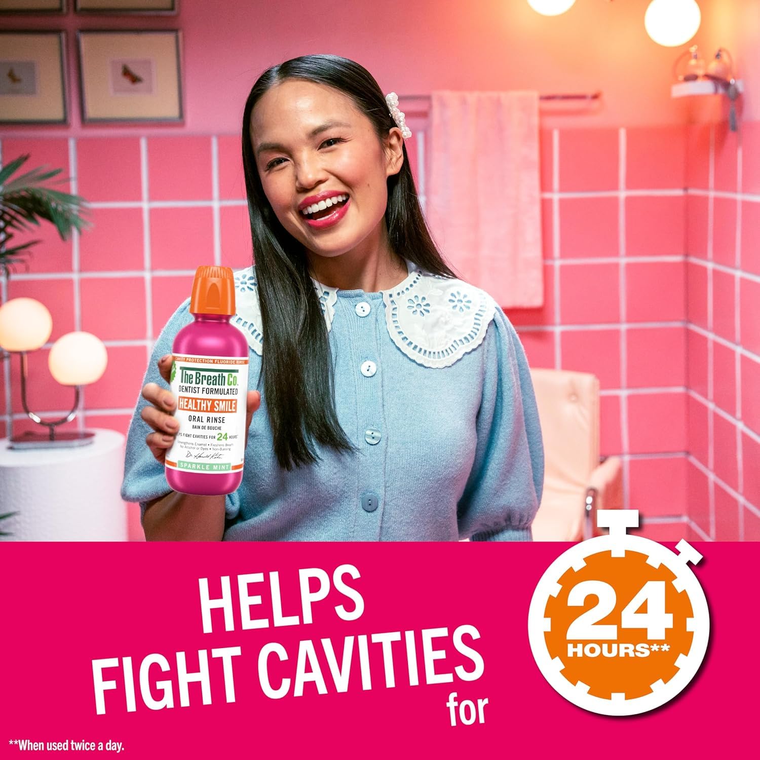 The Breath Co. Healthy Smile Sparkling Mint Mouthwash - 500ml