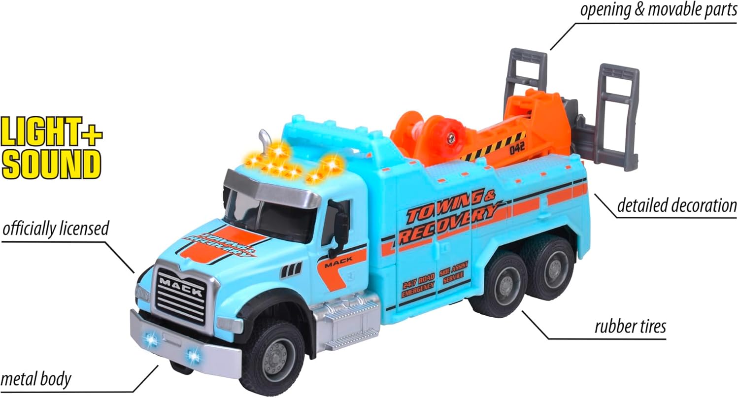 Majorette Mack Granite Tow Truck with Lights & Sounds