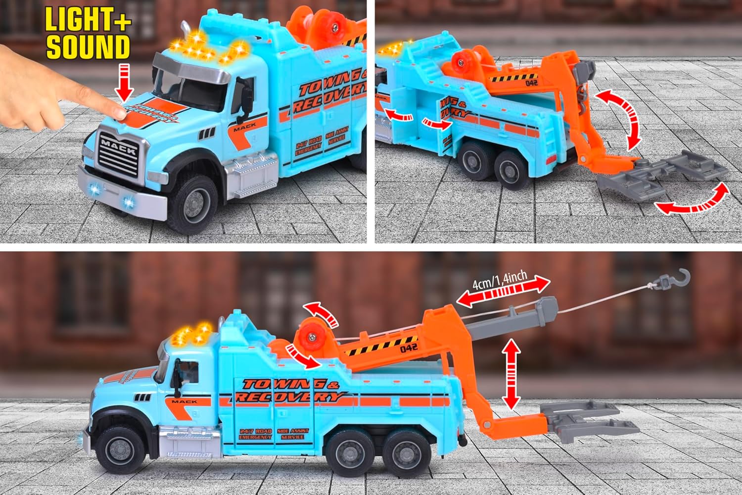 Majorette Mack Granite Tow Truck with Lights & Sounds