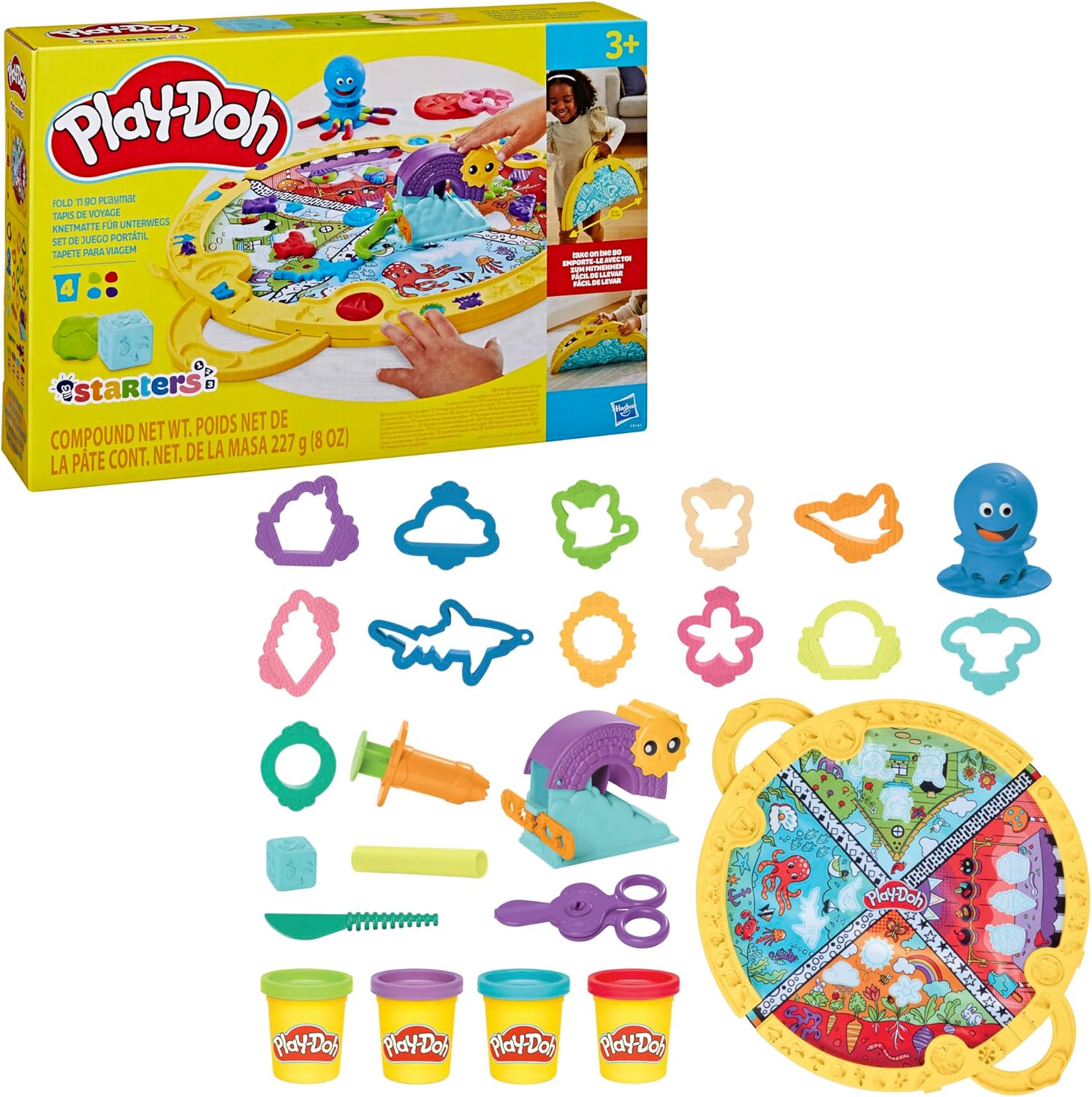 Hasbro Play-Doh Imagine Anywhere Starter Set Fold N Go Playmat - 24pc