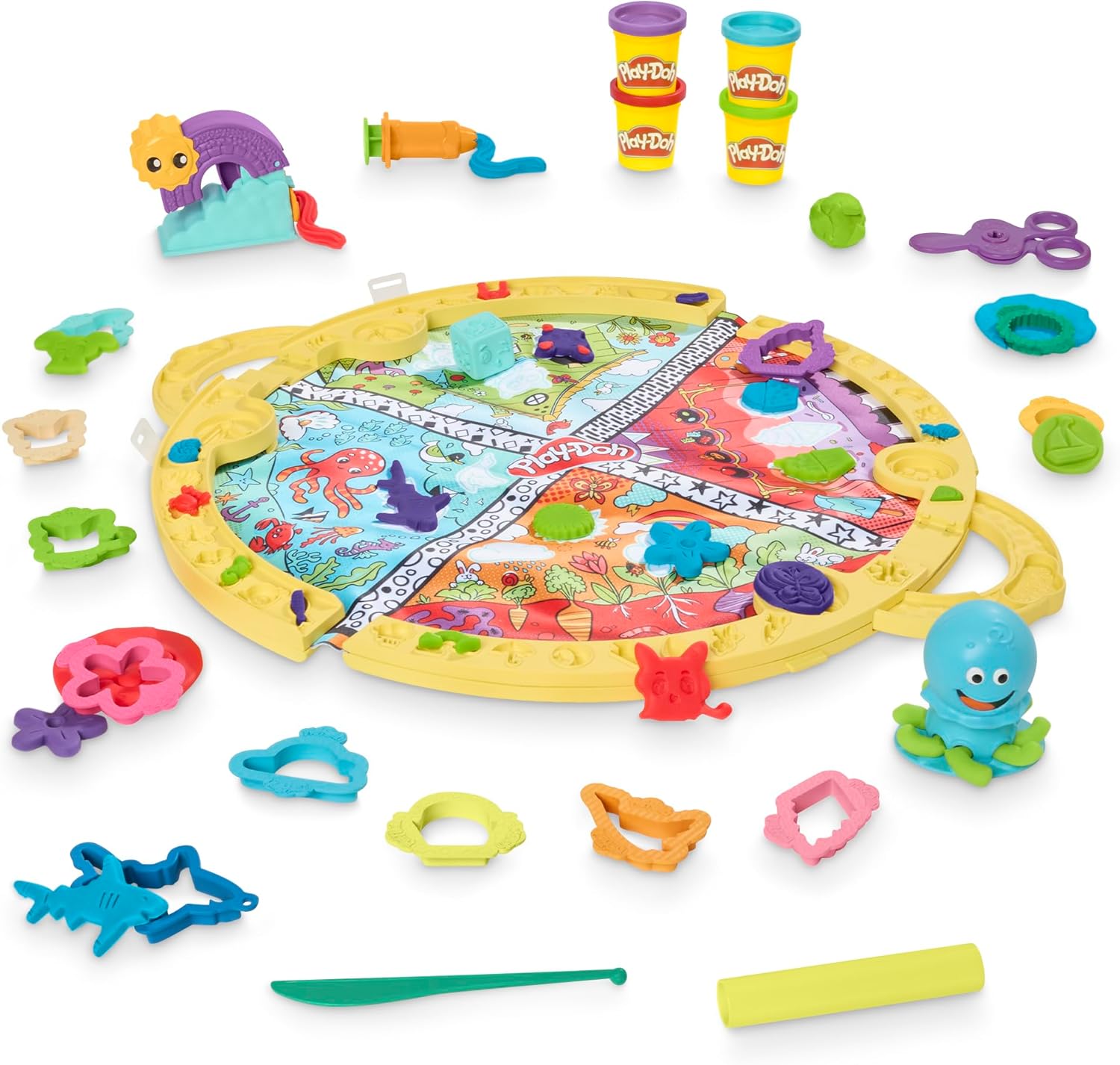 Hasbro Play-Doh Imagine Anywhere Starter Set Fold N Go Playmat - 24pc