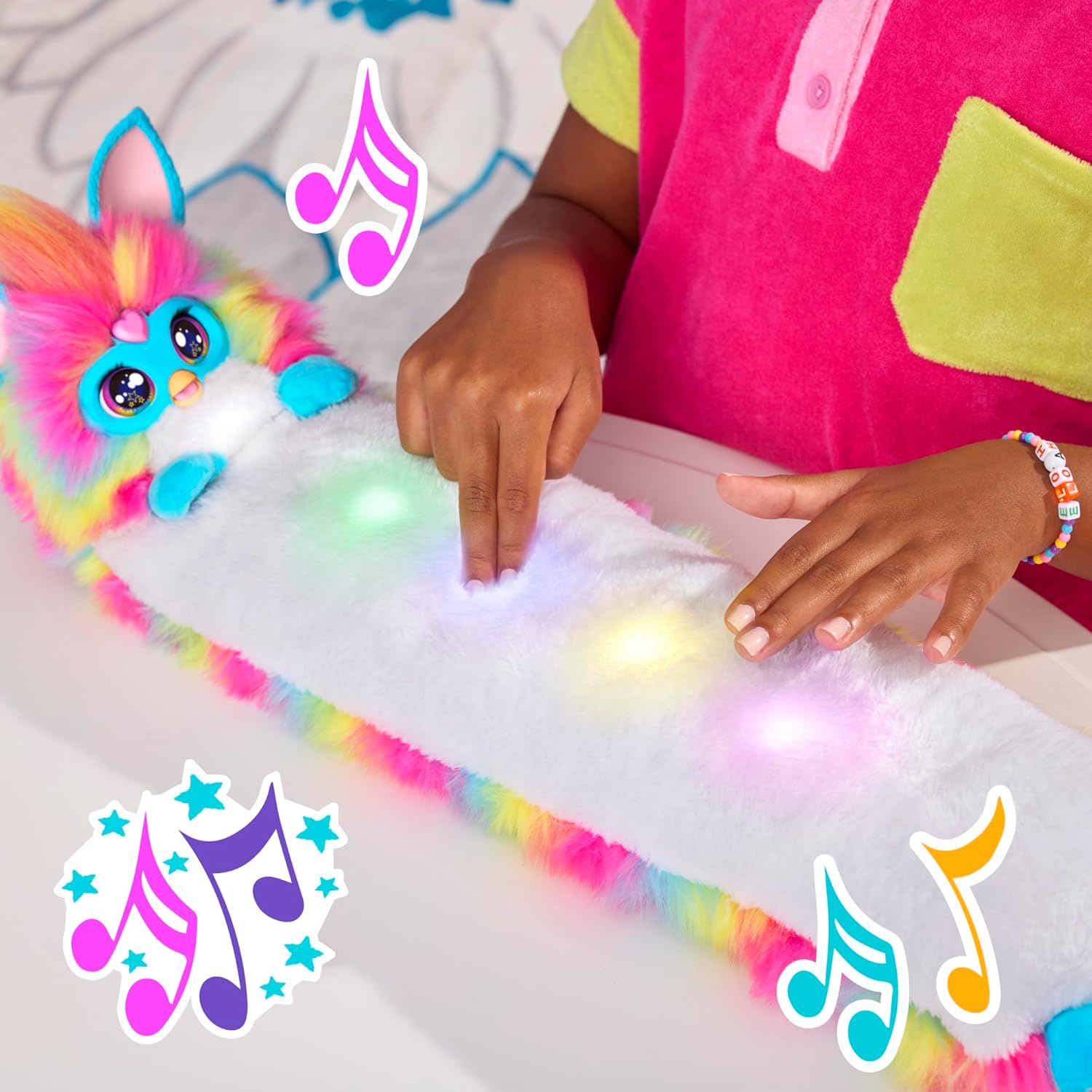 Hasbro Furby DJ Rainbow, Super Snuggly Electronic Plush