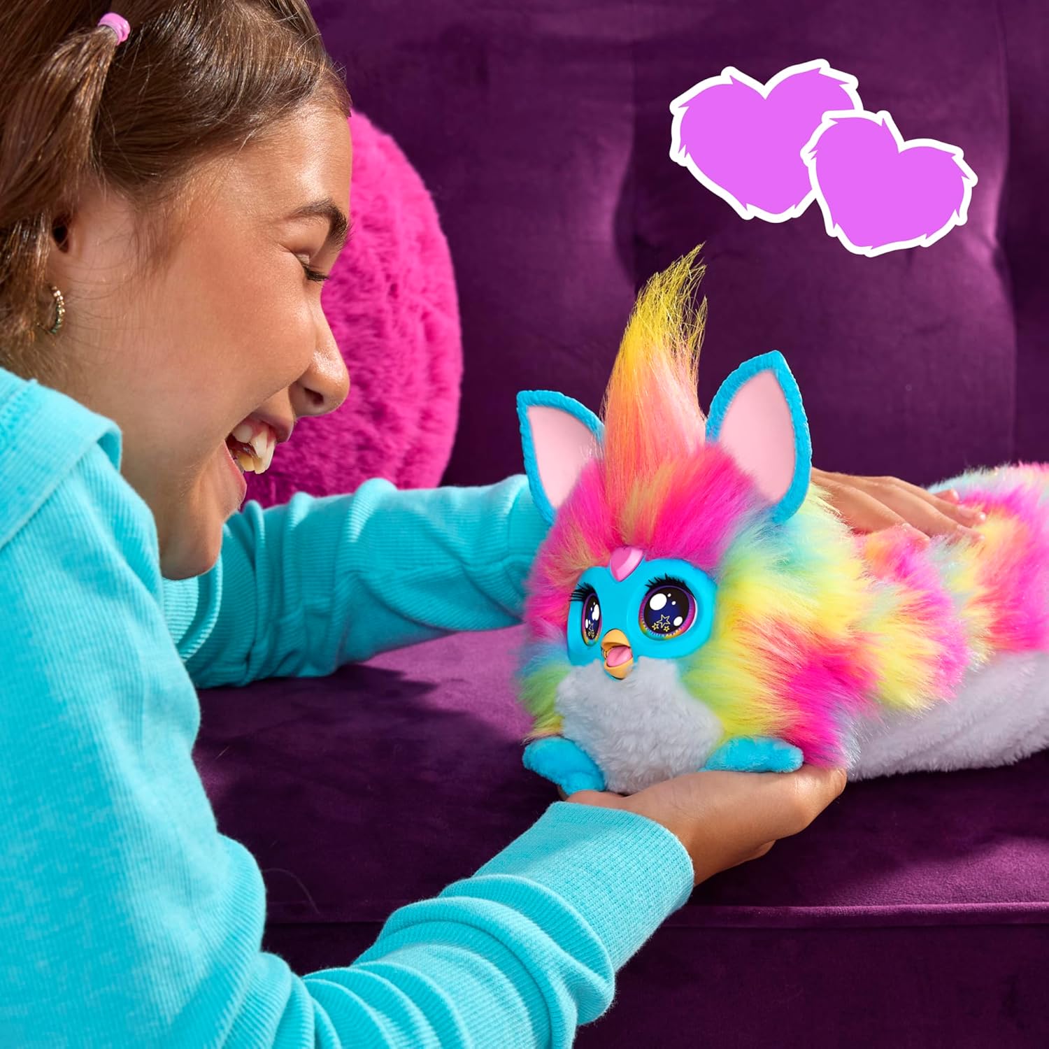 Hasbro Furby DJ Rainbow, Super Snuggly Electronic Plush