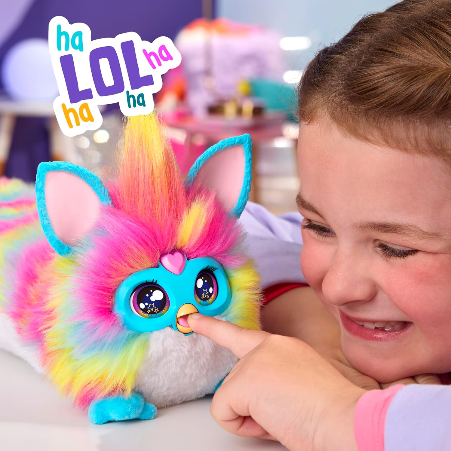 Hasbro Furby DJ Rainbow, Super Snuggly Electronic Plush