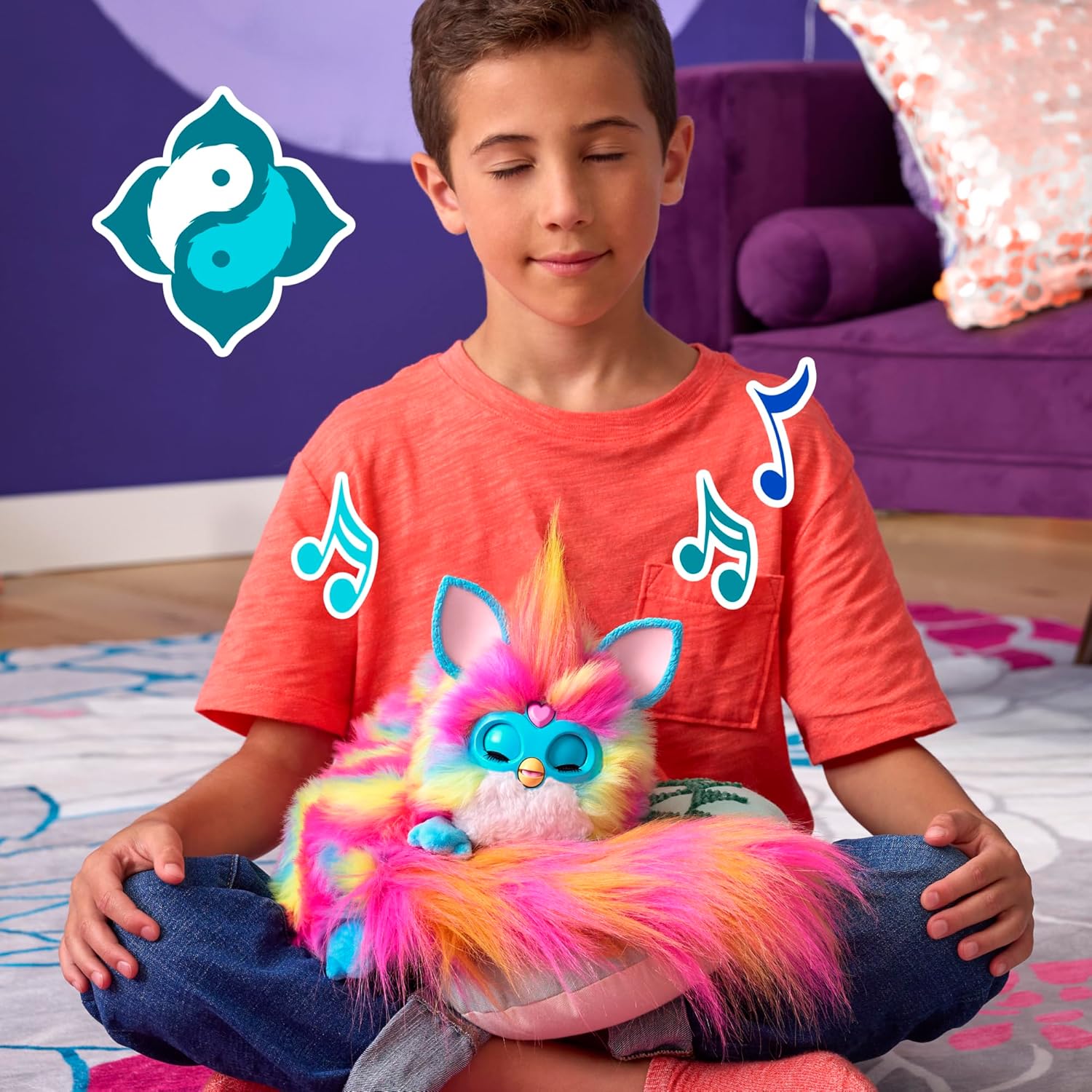 Hasbro Furby DJ Rainbow, Super Snuggly Electronic Plush