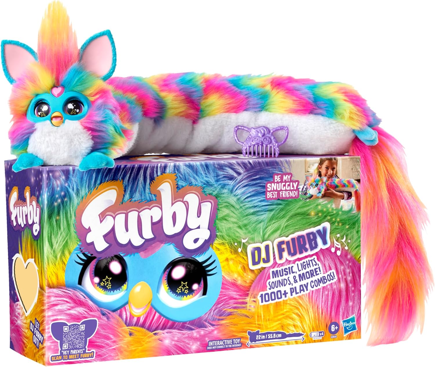 Hasbro Furby DJ Rainbow, Super Snuggly Electronic Plush