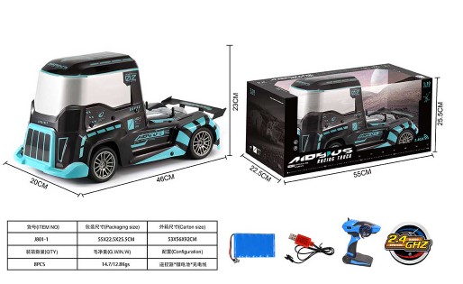 NHE Group Scale 1:10 2.4Ghz RC Truck with Luminous Flicker - Black & Blue