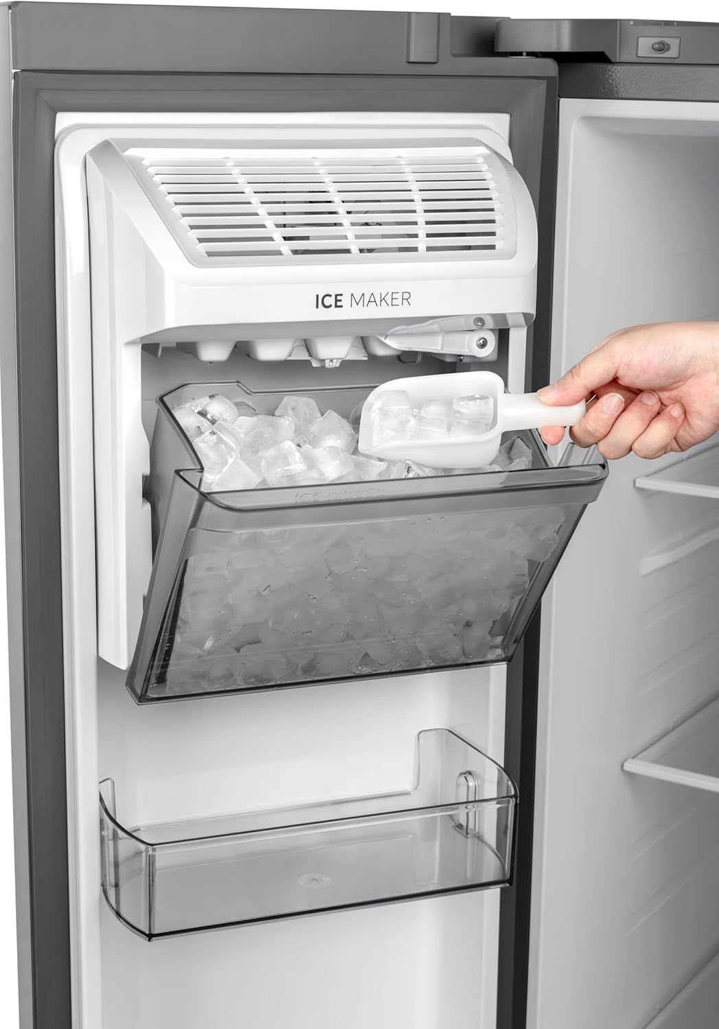 Midea Side-by-Side Refrigerator, Auto Ice Maker, Smart Wi-Fi Connectivity, Silver - MDRS925CIE46M