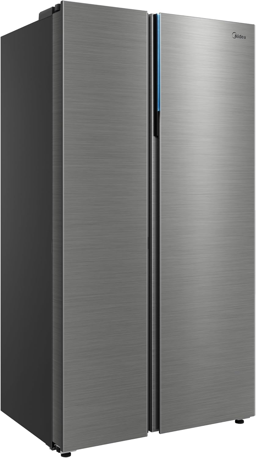 Midea Side-by-Side Refrigerator, Auto Ice Maker, Smart Wi-Fi Connectivity, Silver - MDRS925CIE46M