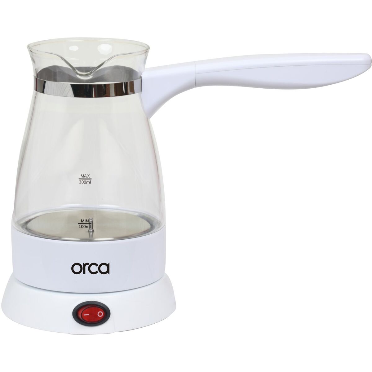 Orca Turkish Coffee Maker 1000W Glass, White- OR-TCM-04GW