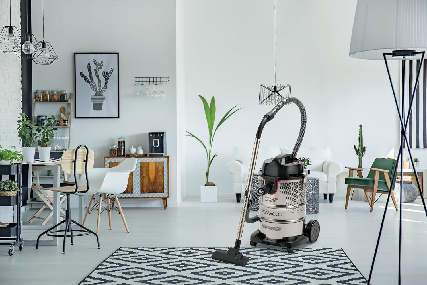 Kenwood Drum Wet & Dry Vacuum Cleaner 1500W 25L, Silver/Black - VWD80.000BM