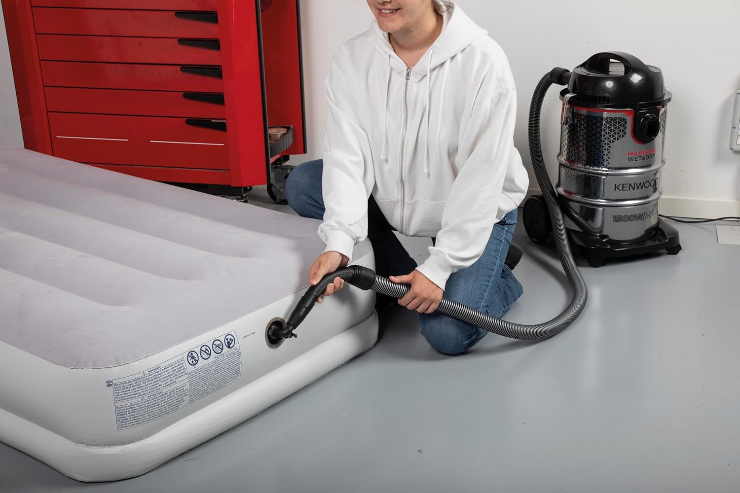 Kenwood Drum Wet & Dry Vacuum Cleaner 1500W 25L, Silver/Black - VWD80.000BM