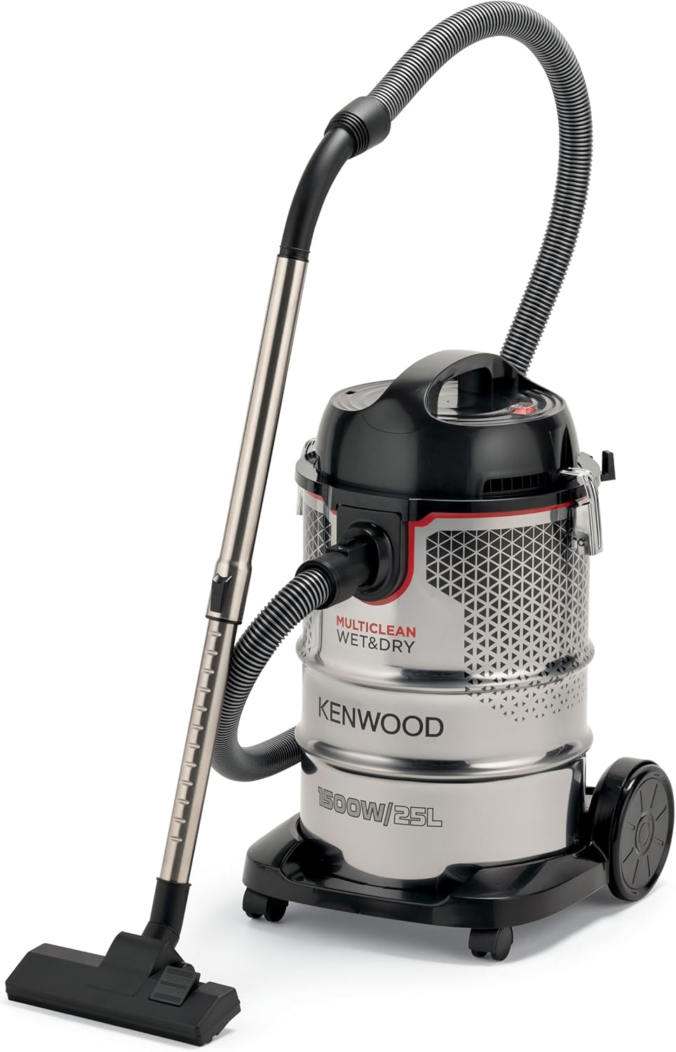 Kenwood Drum Wet & Dry Vacuum Cleaner 1500W 25L, Silver/Black - VWD80.000BM