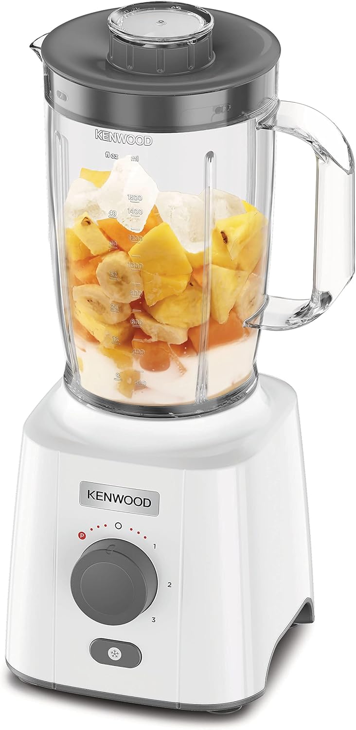 Kenwood Blender 650 Watts 1.5 Liters with Mill, White - BLP41.H0WH