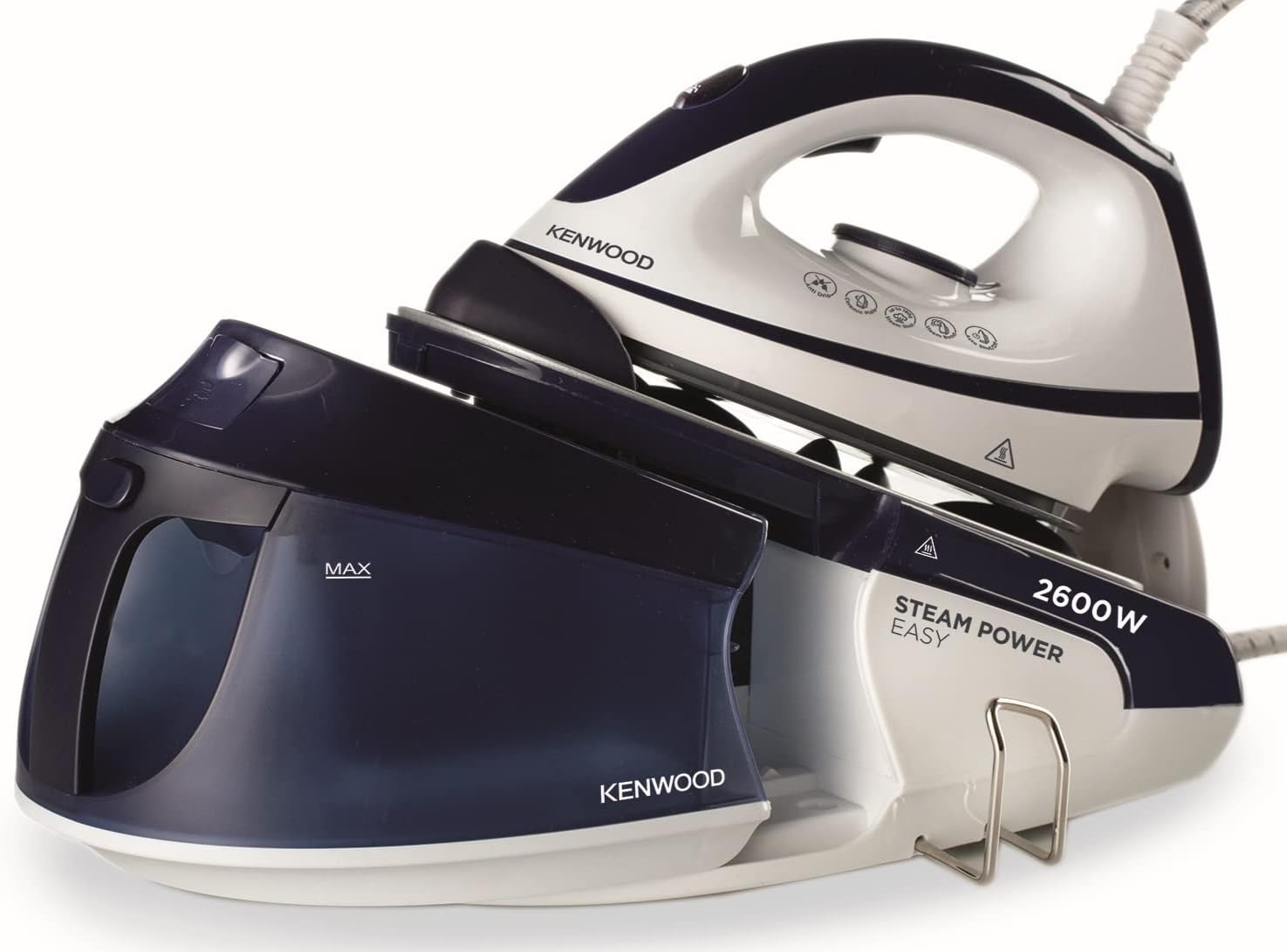 Kenwood Stem Iron 2600 Watts 1.8 Liters, White/Blue - SSP20.000WB