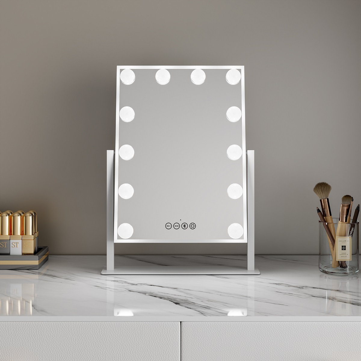 Orca Hollywood Style Mirror White LED with Bluetooth - OR-DP330X-BT