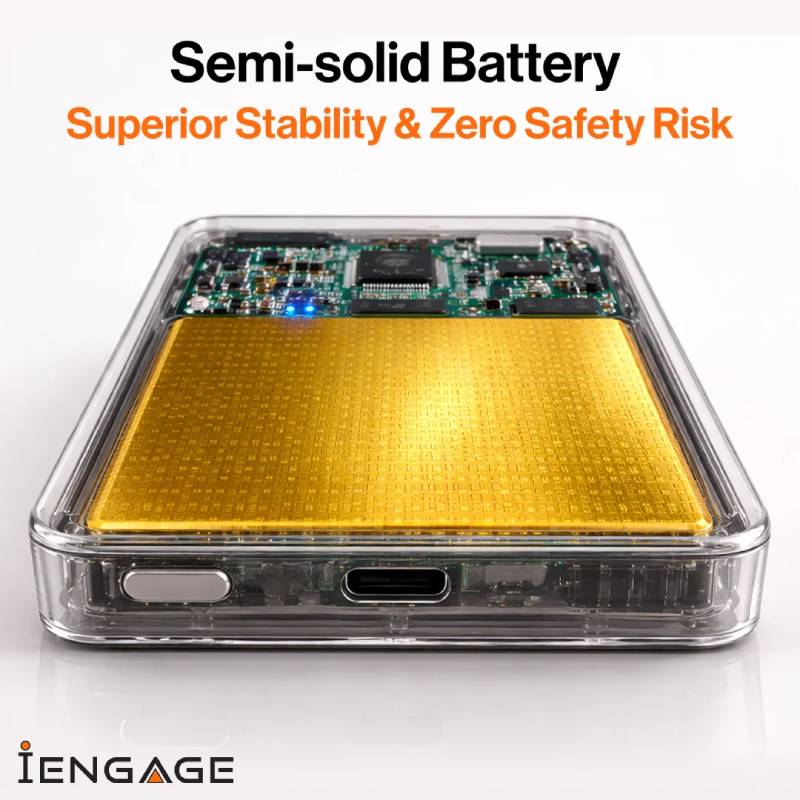 iEngage 10000mAh Semi Solid Battery Wireless Charging Powerbank - Orange