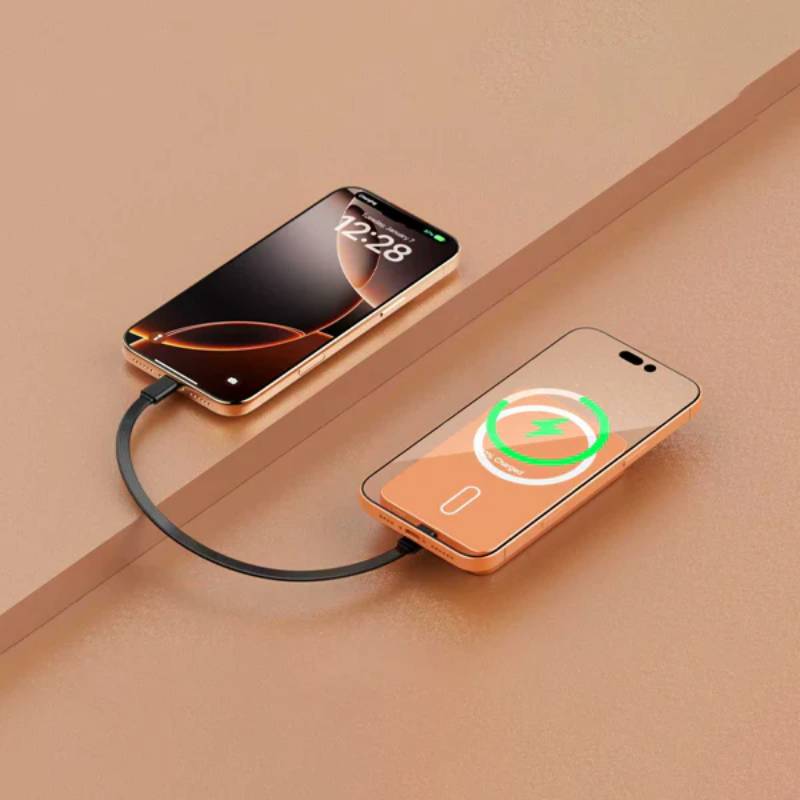 iEngage 10000mAh Semi Solid Battery Wireless Charging Powerbank - Orange