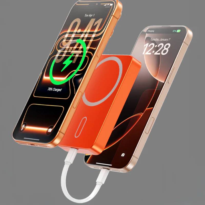 iEngage 10000mAh Semi Solid Battery Wireless Charging Powerbank - Orange