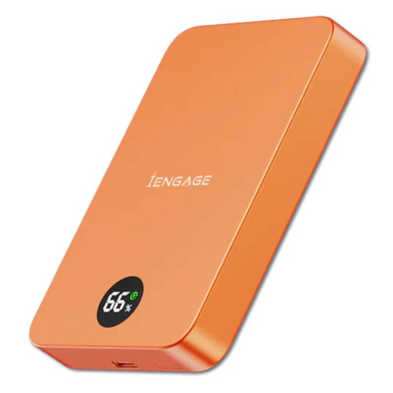 iEngage 10000mAh Semi Solid Battery Wireless Charging Powerbank - Orange