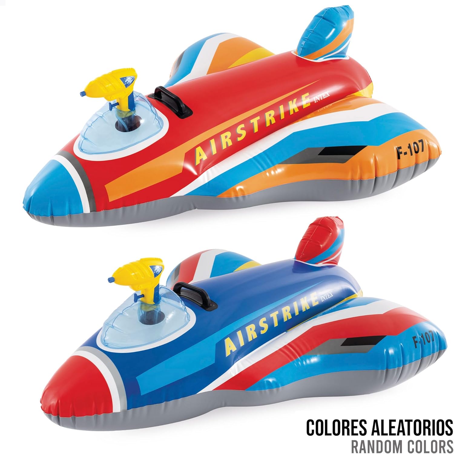 Intex Inflatable Jet Fighter, Ride-On Airplane Float with Water Launcher